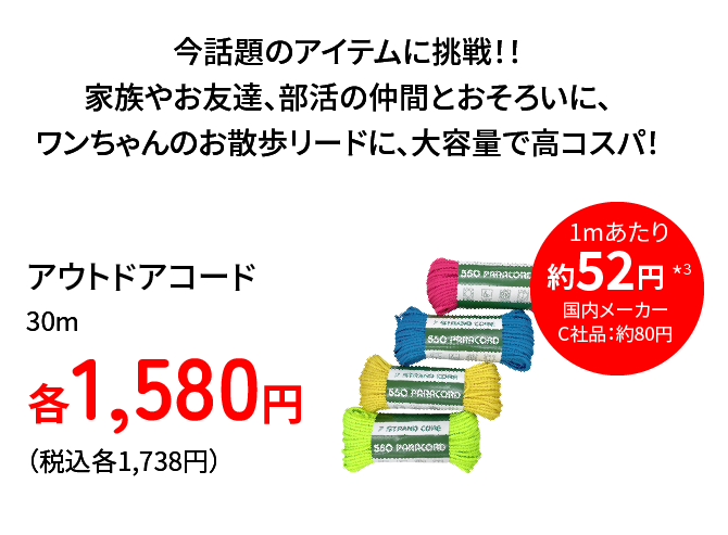 アウトドアコード30m