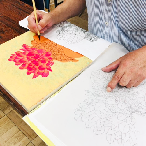 日本画教室の風景