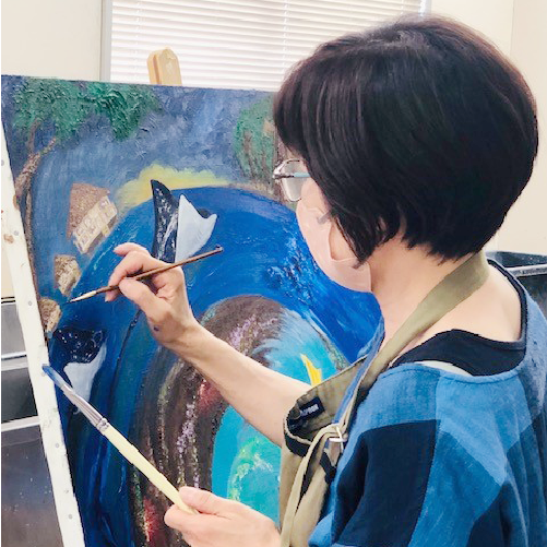 油絵教室の風景